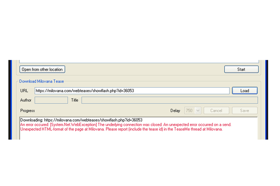 TeaseMe 0.1.5 (ZombieDev Build 7) error message