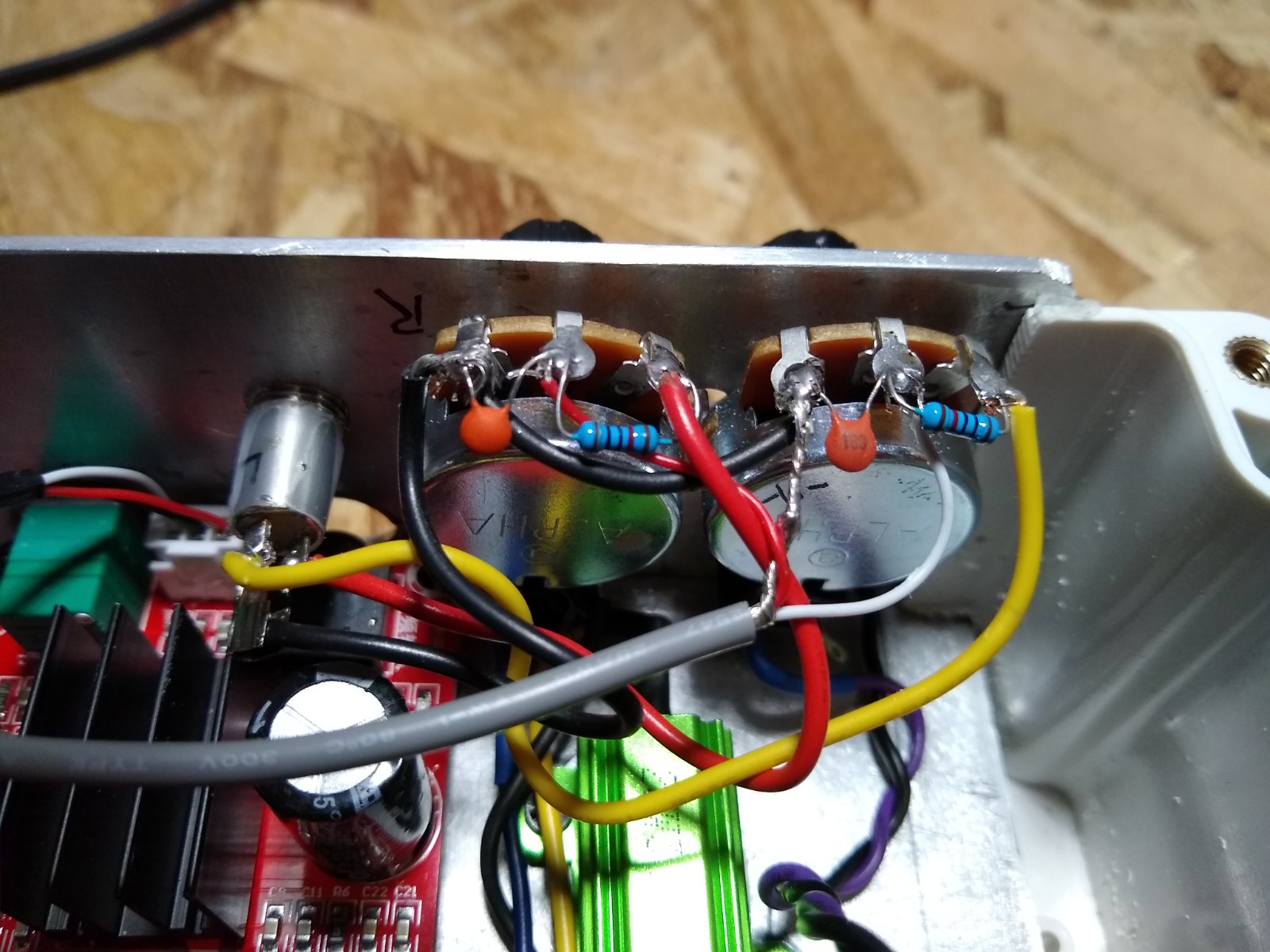 Close up of volume controls