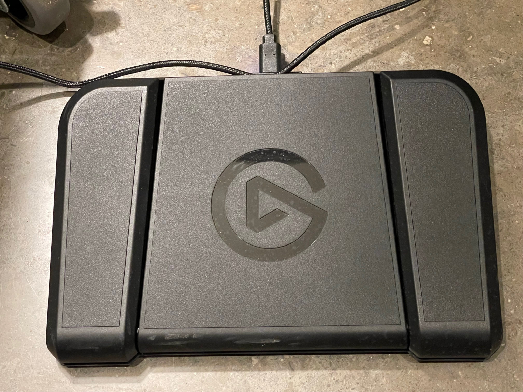 pedal to be used when hands are not free to change intensity (volume)