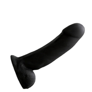 A rubber dildo has just the right consistence. Hard and bendy and smooth with the right bulges here and there. This one is big too. Too big for my mouth… unless I train thoroughly. I kiss it all over and suck it hard, until my cheeks are caving in and pressing against the black monster in my mouth, and then moving my head back and forth along the rubber shaft.
