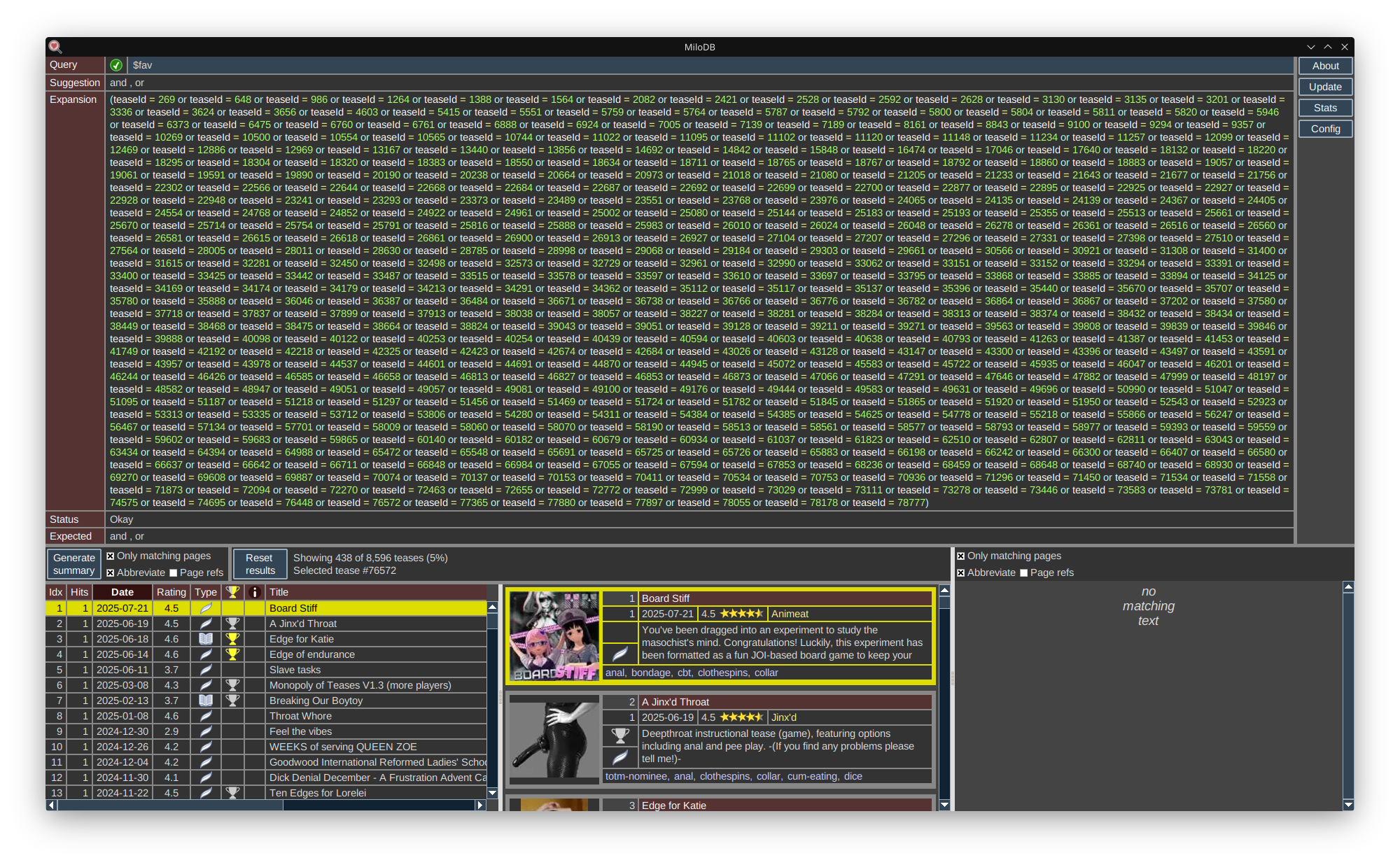 MiloDB screenshot