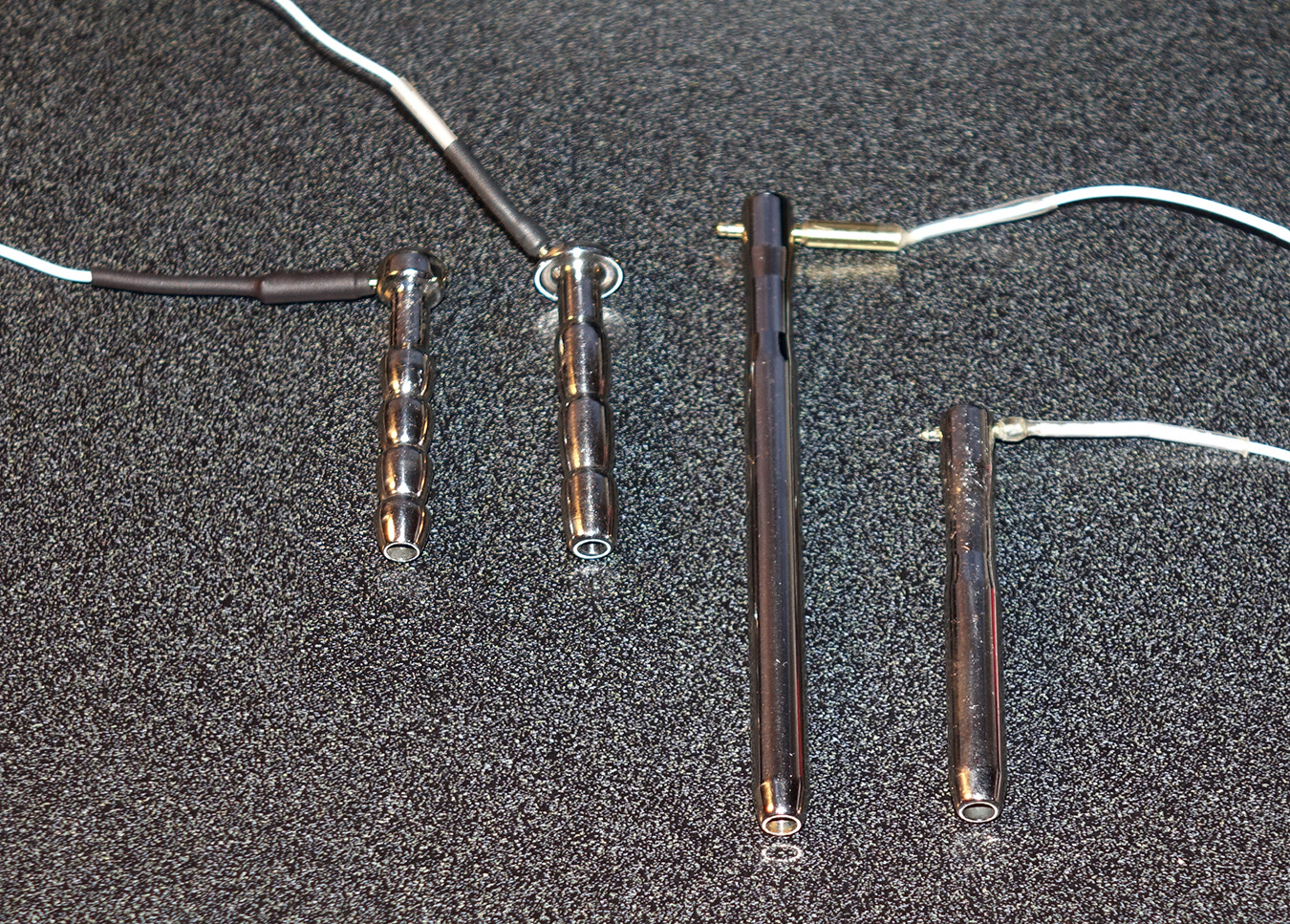 Another view of the above electrodes showing the hollow configuration.