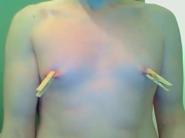 This is the first time i have used clothes pins on my nipples.  It felt a bit tense but I enjoyed it.